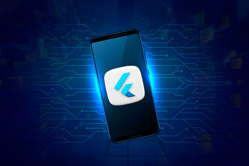 Flutter development workspace showing cross-platform mobile app development with code editor and multiple device previews