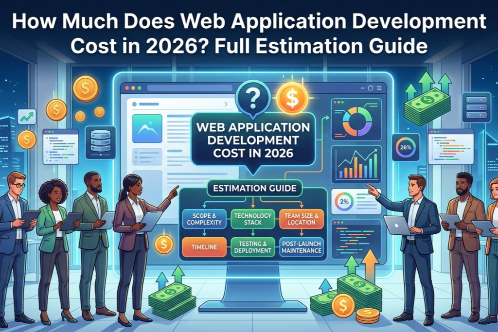 web app development cost breakdown showing pricing structure, features, and scalability factors